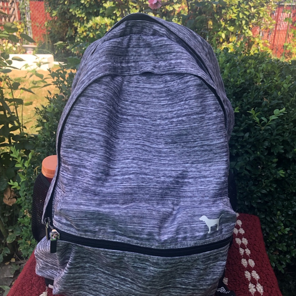 Victoria Secret Women’s Gray Heathered Backpack with Dog Logo